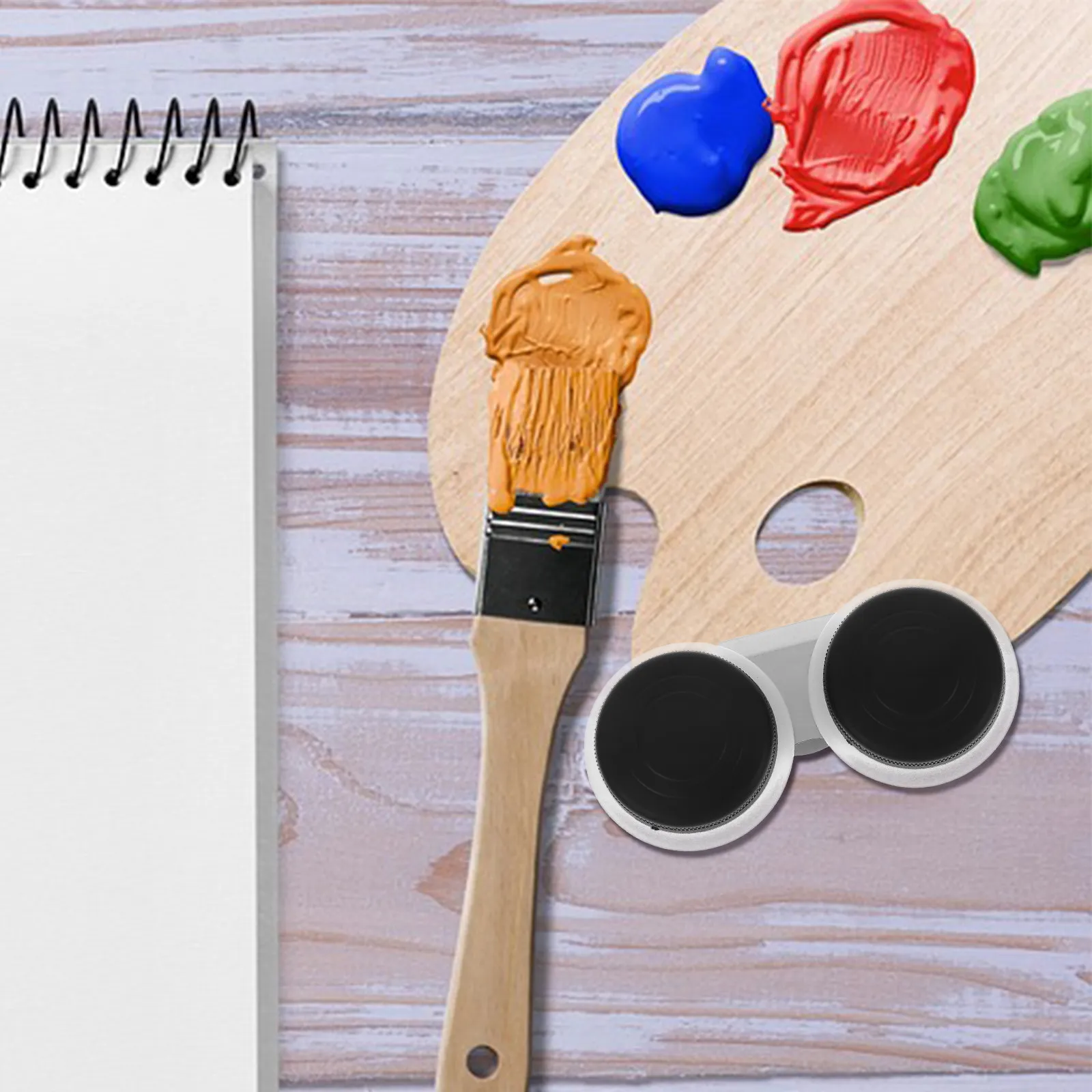 

Double Port Oil Pot Plastic Palette Cup with Lid Large Capacity Oil Painting Brush Washer Professional Drawing Supplies