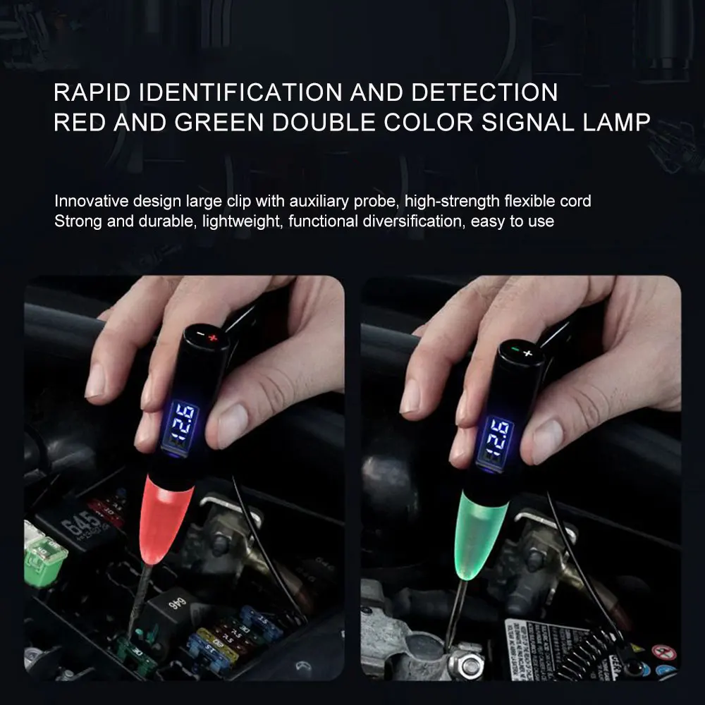 Car Voltage Line Tester LED Digital Display Electrical Line Pen Circuit Inspection and Diagnostic Probe Specialized Tool