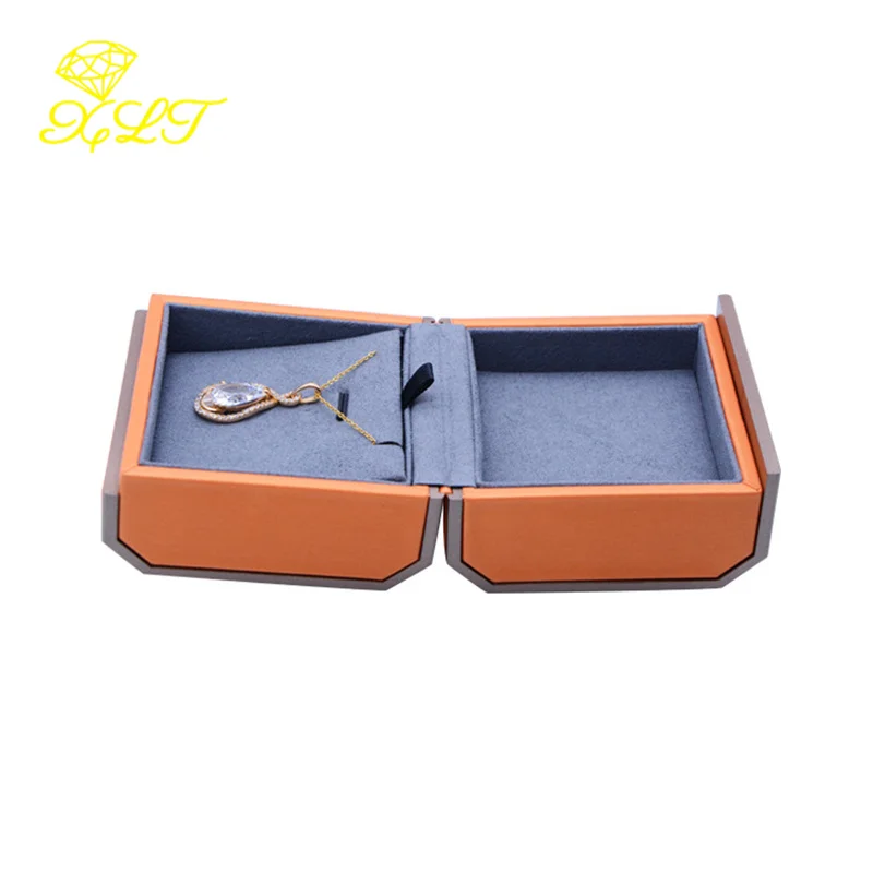 Orange Octagonal Magnetic Jewelry Box Pendant Bracelet Case For Necklace Jewelry Packaging Jewelry Organizer Storage