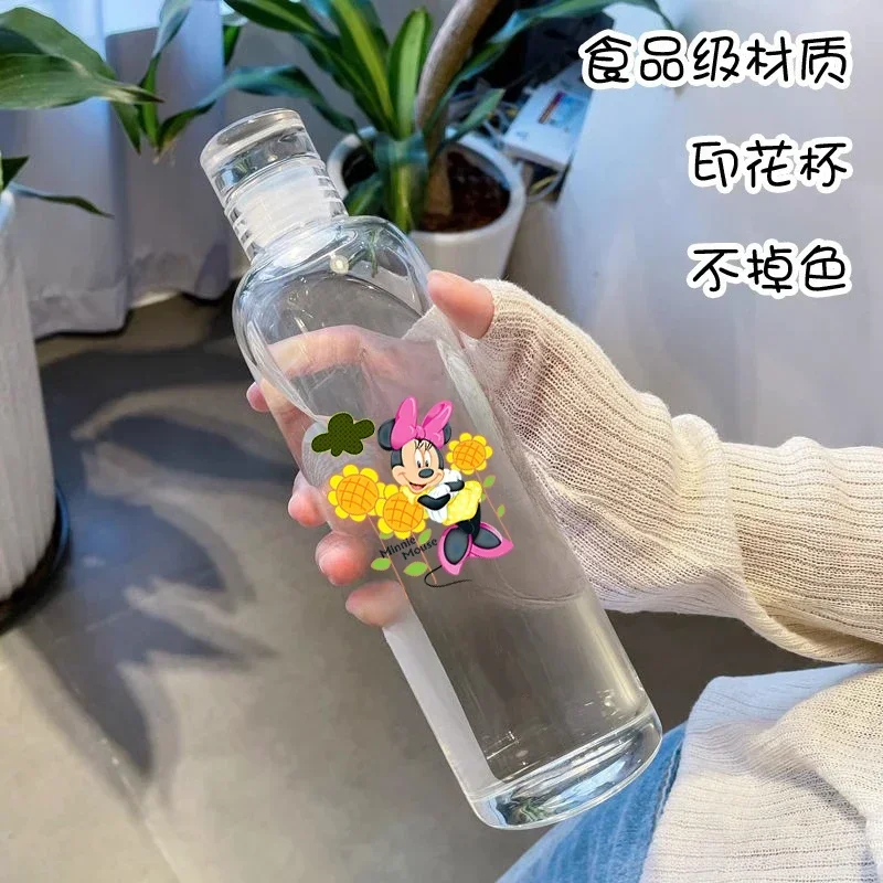 Disney Minnie Mouse High Value Time Scale Cup Men Girl Car Transparent Plastic Cup Leakproof Simple Internet Celebrity Water Cup