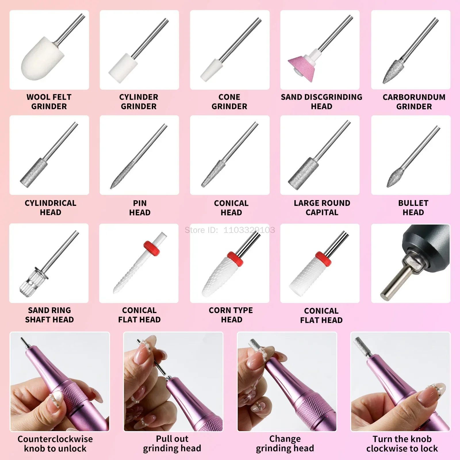 Professional Nail Drill 35000RPM Rechargeable Electric Nail Drill Machine LED Display Cordless Nail E File for Acrylic Gel Nails