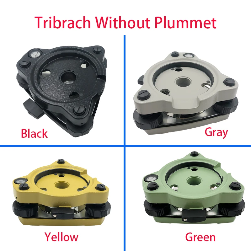 Yellow Black Green Gary Three-jaw Tribrach Without Optical Plummet With Level Bubble 5/8” Base Screw For Total Station