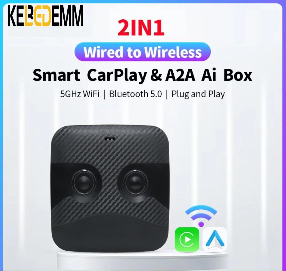 Smart CarPlay Box Wireless Android Auto Adapter BT5.0 For Toyota Mazda Nissan Camry Suzuki Subaru Citroen Audi Mercedes Kia Ford