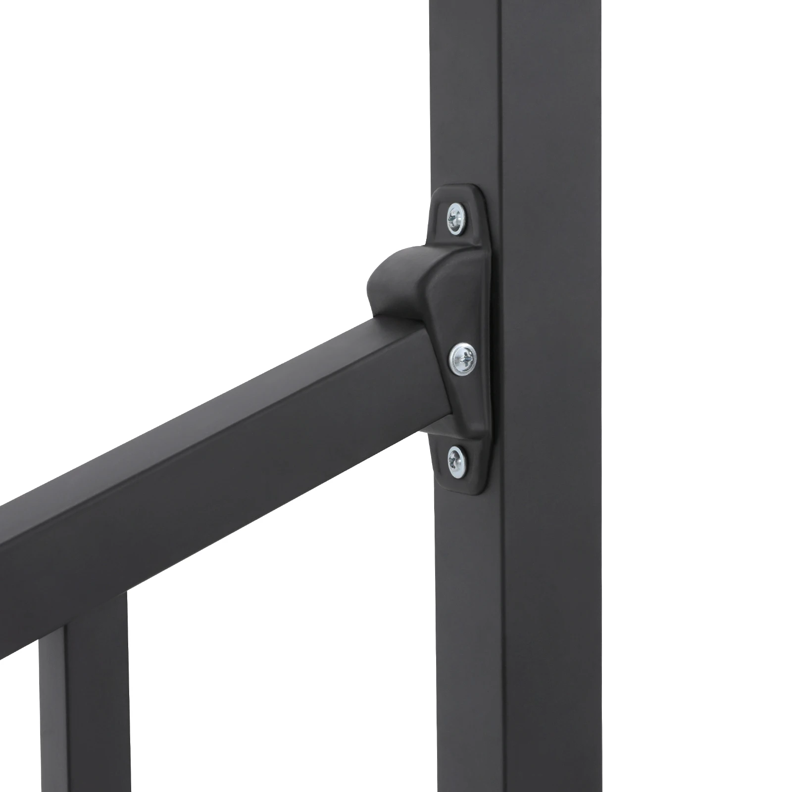 Outdoor Step Handrail 3 or 4 Steps, Transitional Stair Railing with Safety Fence for Villa Deck Black Carbon Steel