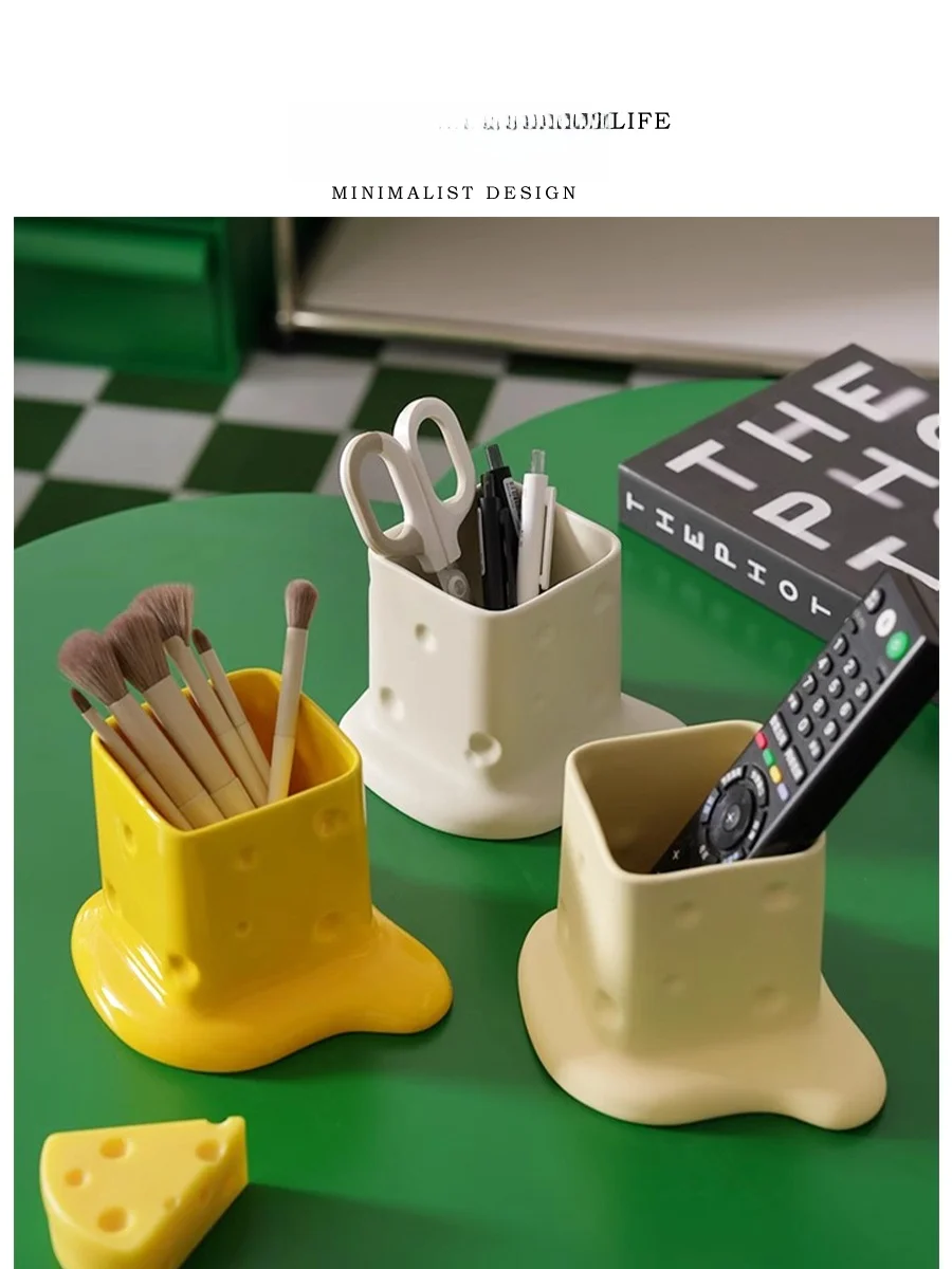 

Tlife Melt Ceramic Cosmetic Pen Holder Living Room Decoration Storage Box Home Decor Nordic Style Pure Color from China