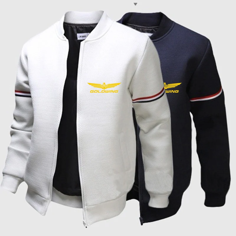 2024 Goldwing GL1800 Motorcycle New Spring Autumn Men Fashion Jackets Outdoor Sportwears Solid Color Stand Collar Flight Jackets