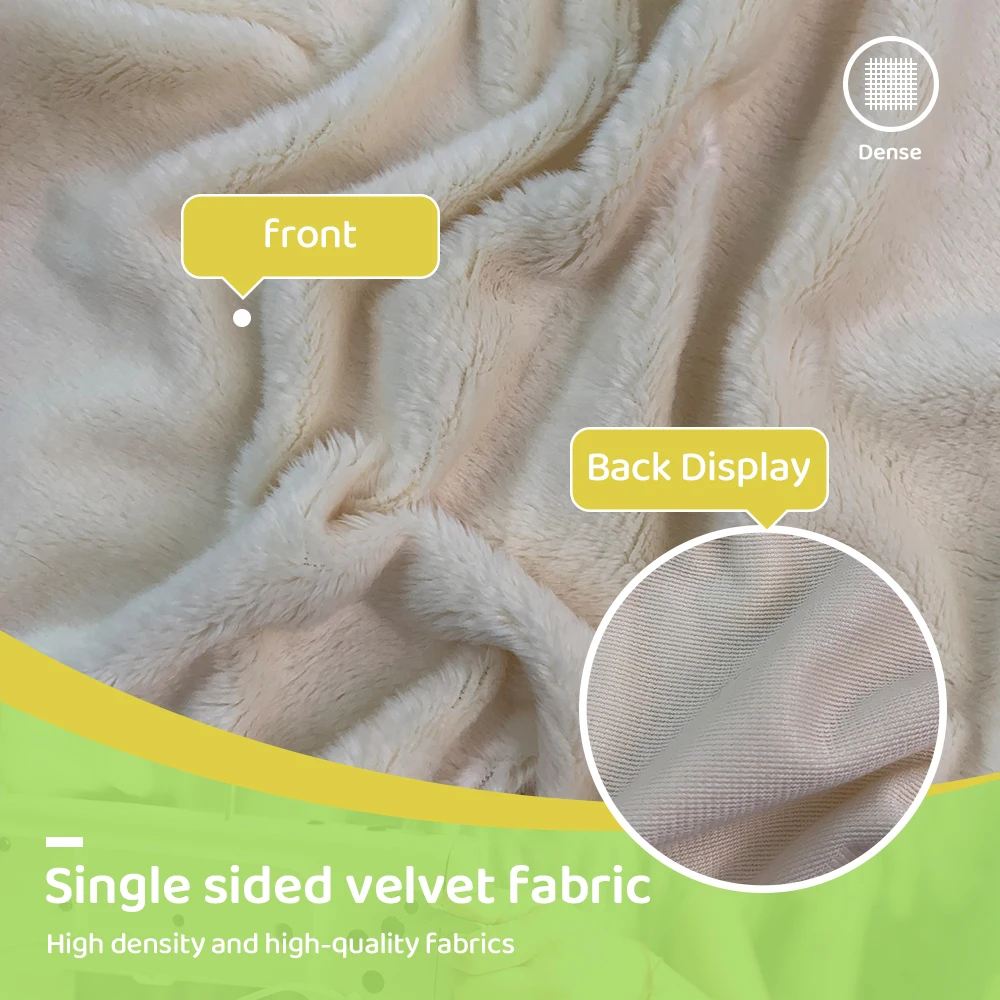 Non Elastic Soft Solid Color 100% Polyester 5mm Plush Fabric 45x50cm High-Density DIY Doll Plush Hair Fabric Sewing Handicrafts