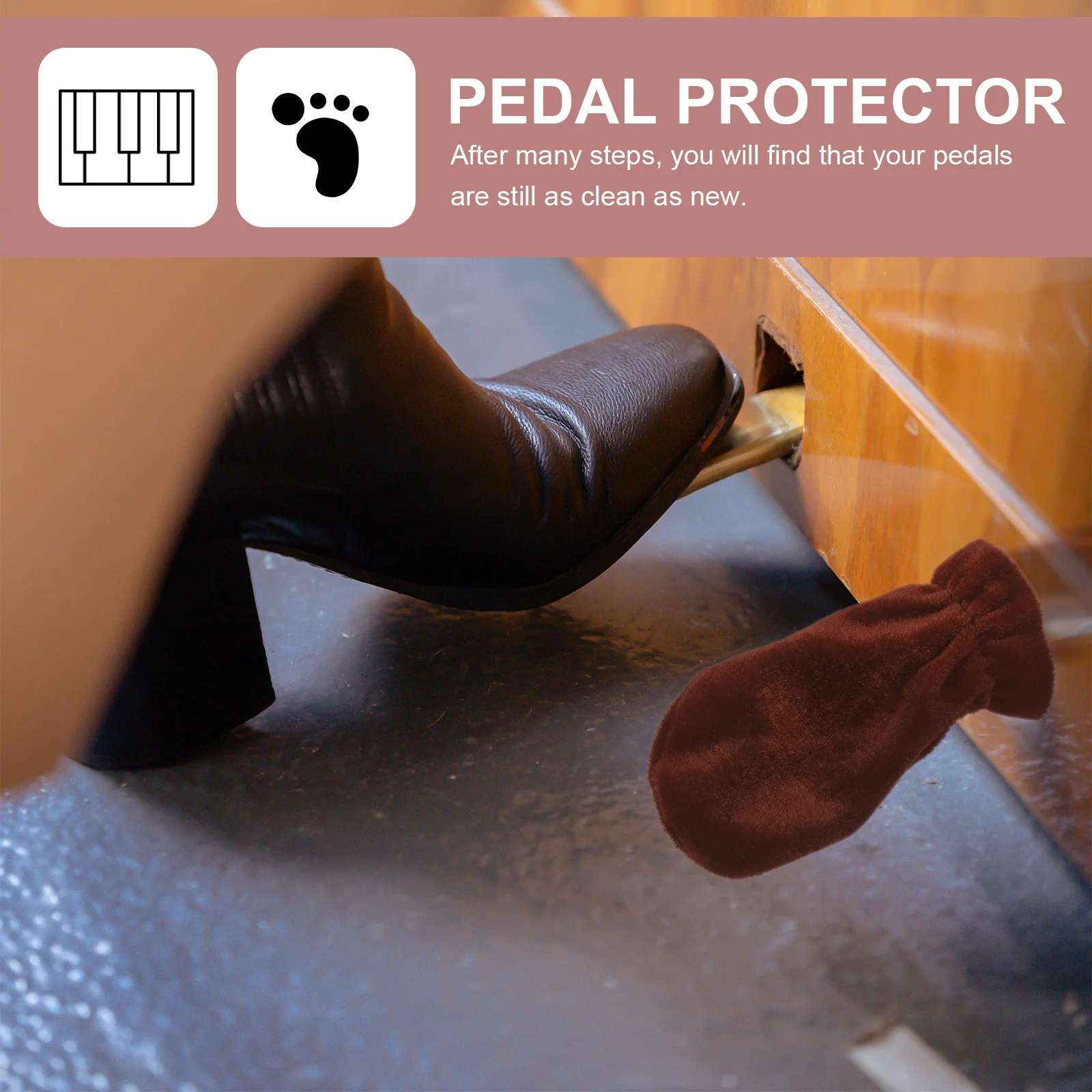 

3Pcs Lint Piano Pedal Protectors Beige Ideal for Piano Students Durable Washable No Creasing Pedal Protectors Protective Guards