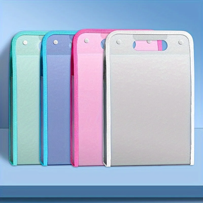 Waterproof A4 Vertical File Organizer with 13 Pockets, Thick PP Translucent Document Holder, Multi-Color Office Storage Folder