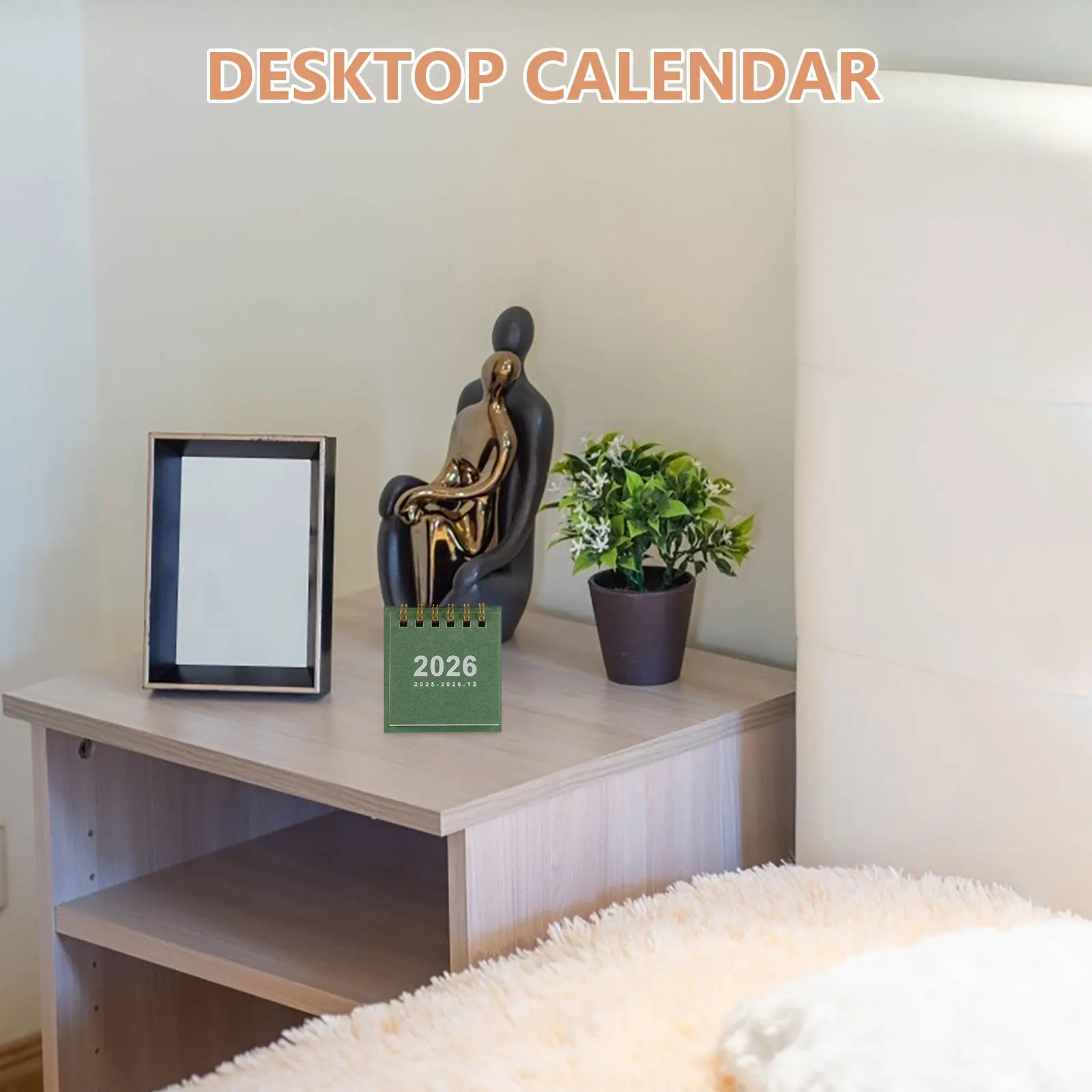 Mini-Desktop-Kalender 2026: Kompakter, stehender Flip-Schreibtisch-Organizer für Zuhause, Büro, Wandmontage, Zeitmanagement-Tool, kleine Tischplatte