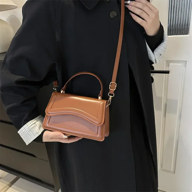 

High Quality PU Leather Handbag Purse Women's Bag Solid Color Shoulder Crossbody Bags Lady Messenger Small Tote for Women Girls