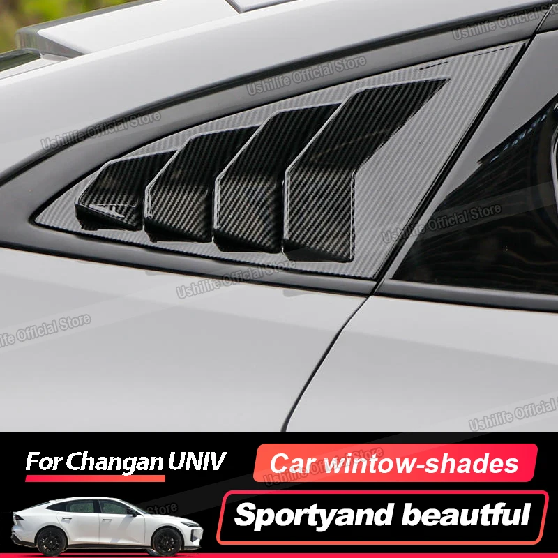 

For Changan UNIV 2022 2023 2024 Carbon Fiber Car Rear Window Shutter Cover Trim Window Louver Side Vent Modification Accessories
