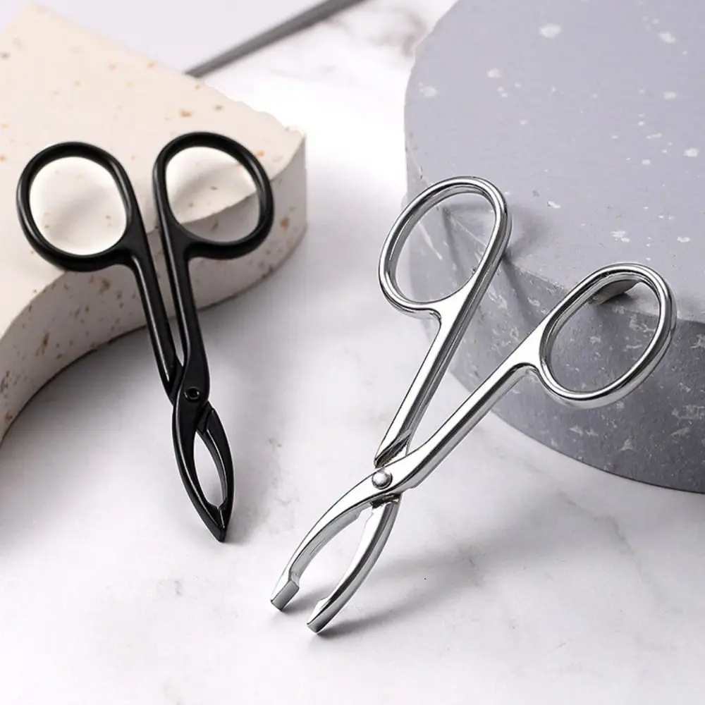 Stainless Steel Elbow Eyebrow Pliers Clip Scissors Tweezers Straight Pointed Professional Eyebrow Plucking Makeup Beauty Tools