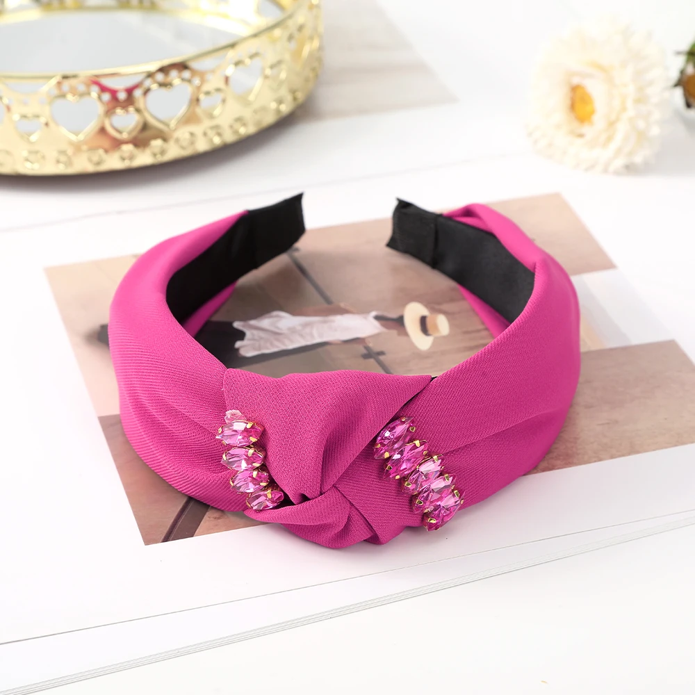 Black Rose Red Hair Bands Girls Women Fashion Headbands Hair Hoops Wide Rhinestone Design Hairbands Headband Hair Accessories