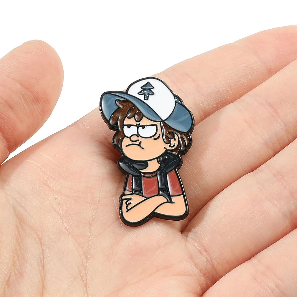 الجاذبية يقع التلبيب دبابيس ديزني أنيمي الشكل مابل قحافة الصنوبر شارة معدنية المينا بروش للأطفال هدايا مجوهرات ظهره دبابيس #4