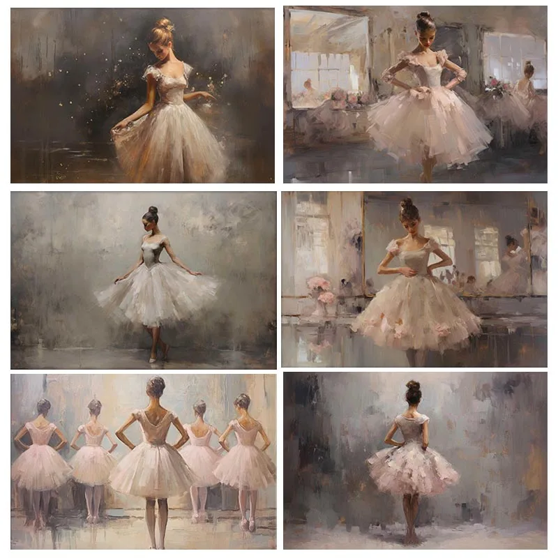 Póster de Ballet antiguo elegante, impresiones de bailarina para habitación de niñas, pintura en lienzo de bailarina victoriana, imágenes artísticas de pared, decoración de la habitación del hogar