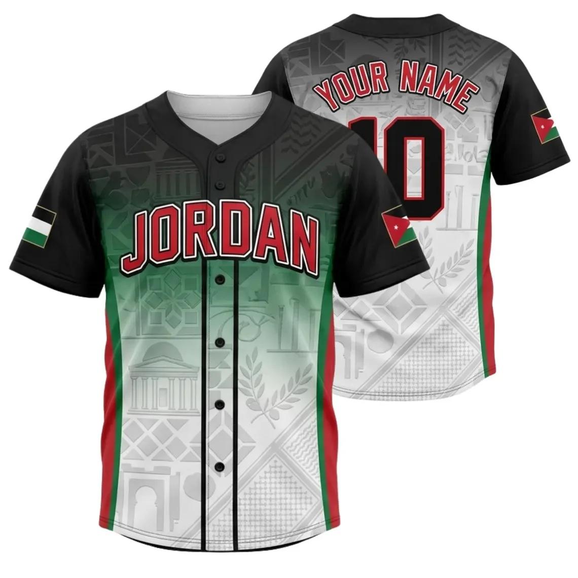 Jordan Baseball Jersey, Custom Jordan Flag Shirt, Personalized Name Number Fan Gift