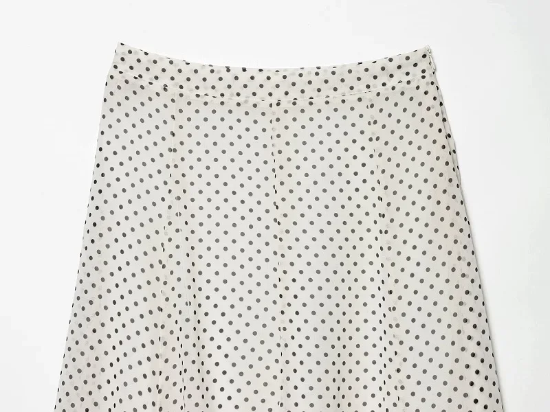 MUJER Polka Dot Blusen Damen Halbtransparente Blusen und Röcke Set Urlaubs-Strand-Tops für Frauen Langarm Casual Blusen – Detail 12