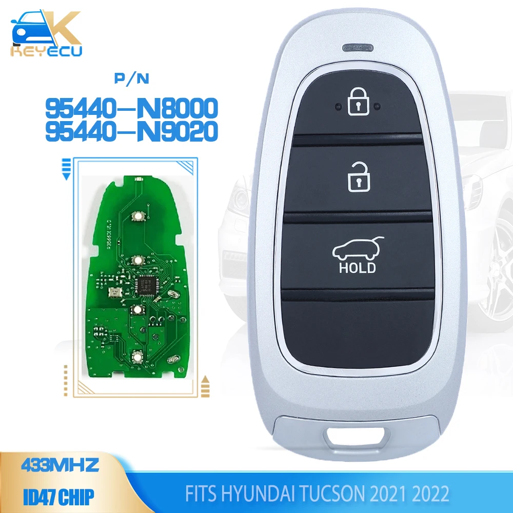 

Брелок KEYECU 95440-N8000 / 95440-N9020 для Hyundai Tucson 433 2021 FCC ID