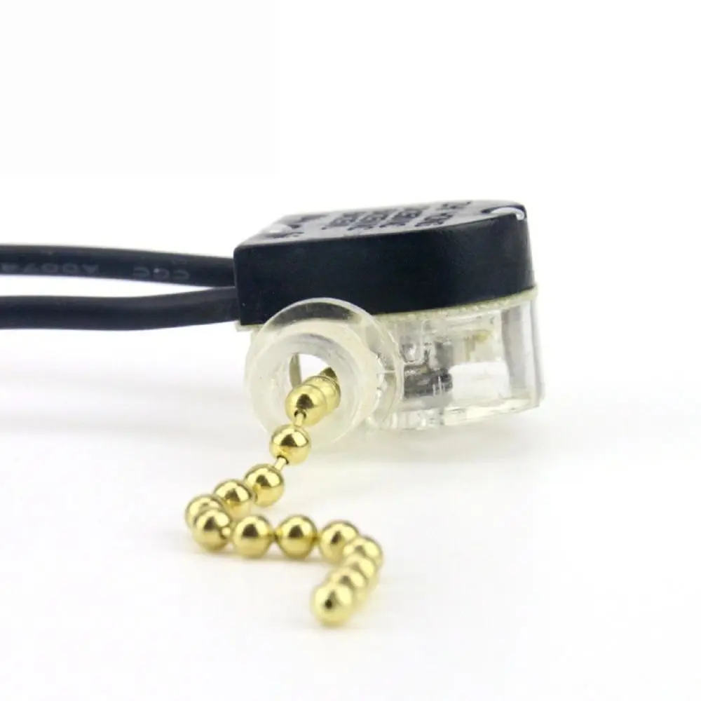 250V 3A 125V 6A Ceiling Fan Switch Nickel Finish Two-Wire Pull Chain Switch Universal Fan Light Switch Lighting Repair
