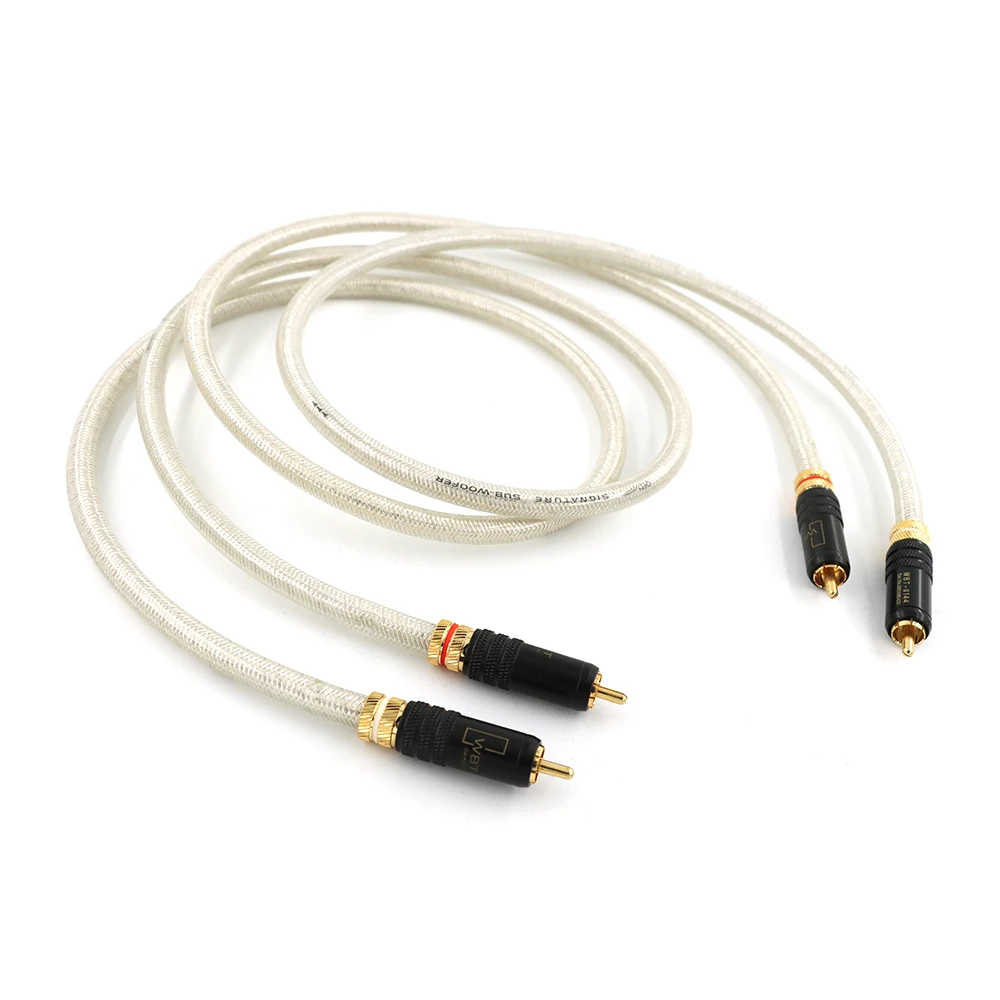 New  QED Signature 5N OCC Silver-Plated hifi audio Interconnect Cable with WBT-0144 gold plated connector