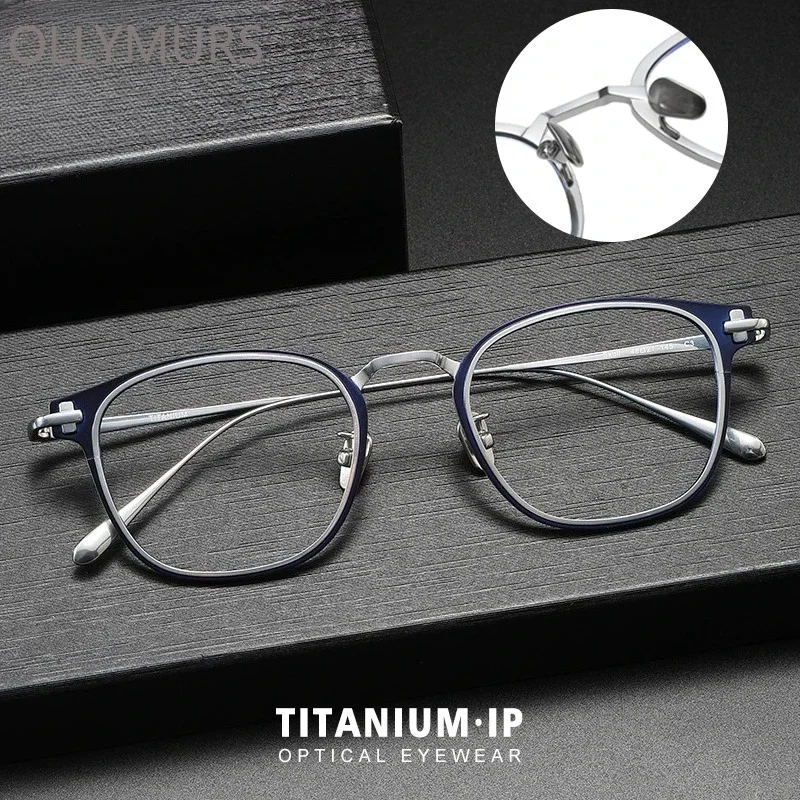 KIZN الرجال خفيفة التيتانيوم النقي قصر النظر مد البصر نظارات النساء الرجعية الضوء الأزرق تصفية القراءة وصفة طبية عيد الميلاد