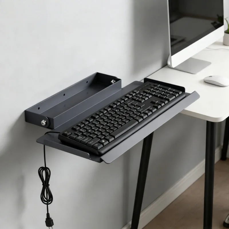 

Heavy Duty Wall Mounted Keyboard Tray & Foldable Bracket Ergonomic Keyboard Holder for Office Space Saving Workstation Organizer