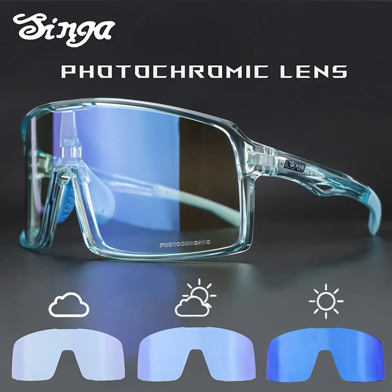 Meekleurende fietsbril Singa fietszonnebril UV400 hardloopzonnebril Oculairs Fietsbrillen Zonnebrillenuitrusting