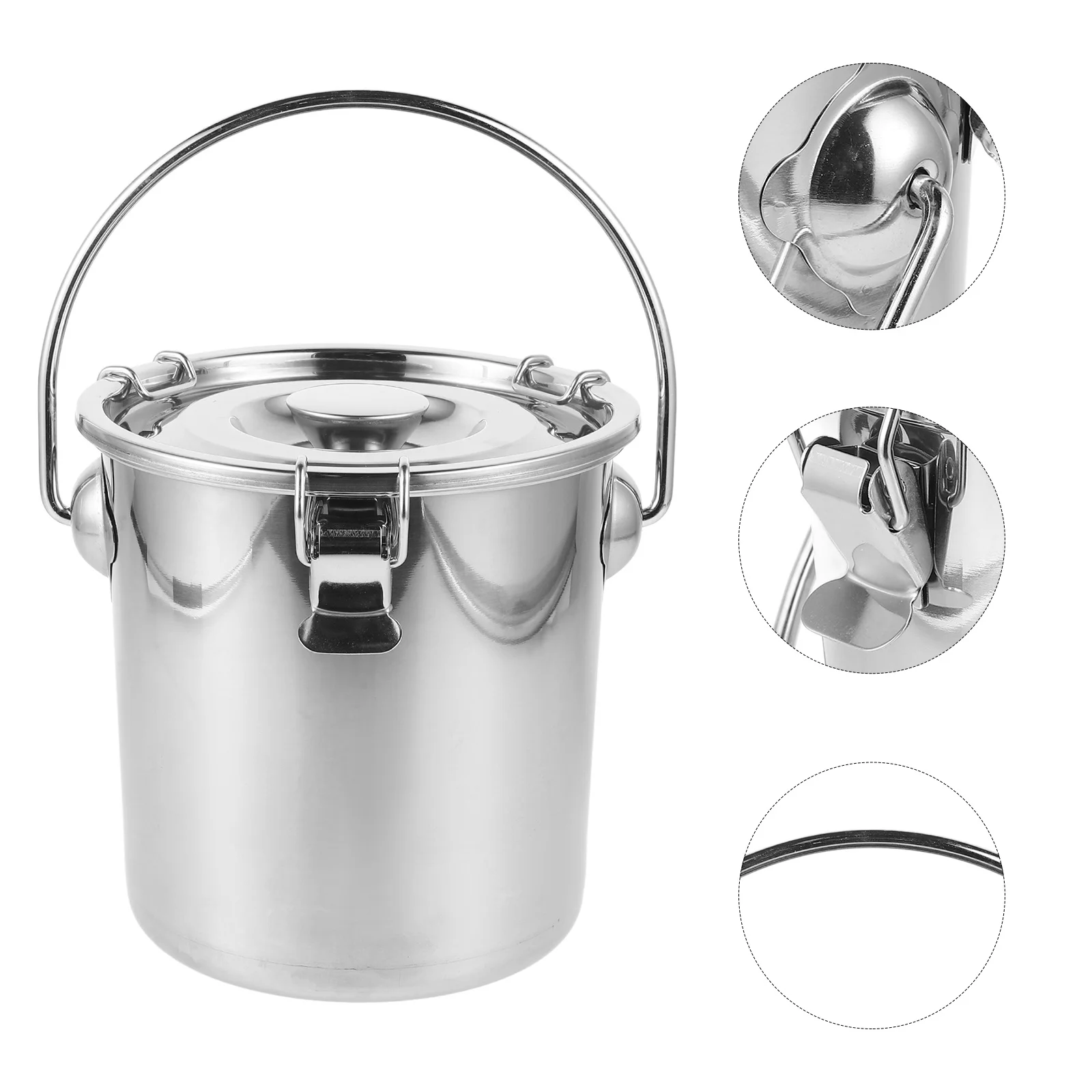 Stainless Steel Sealed Bucket Airtight Food Storage Container For Coffee Beans Sugar Rice Flour Large Decorative Canister
