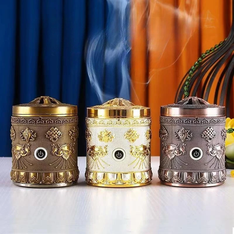 

Charging USB Bajixiang Electronic Incense Burner Alloy Mini Handheld Smoke Agarwood Small Car Incense Device