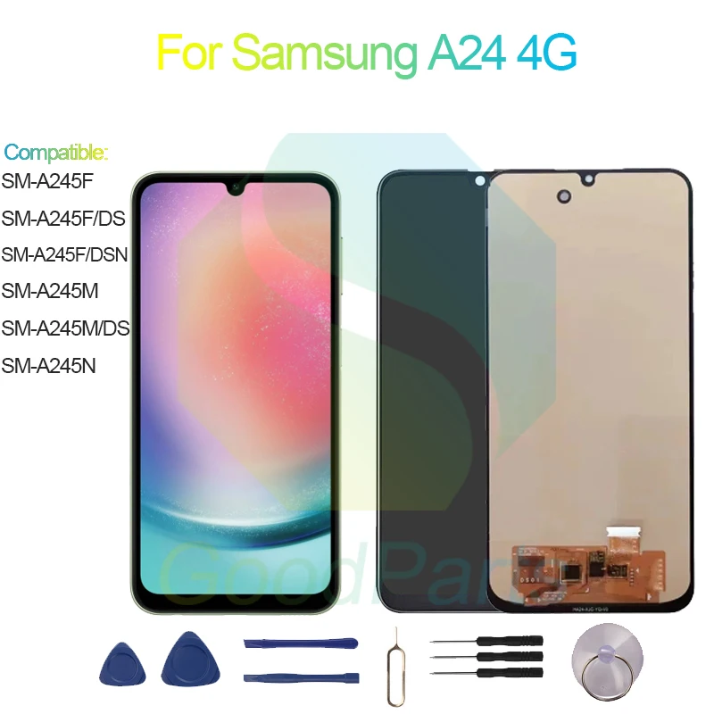 

ЖК-дисплей для Samsung A24 4G, экран 6,5 дюйма SM-A245F/M/DS/DSN/N A24 4G, сменный сенсорный дигитайзер в сборе