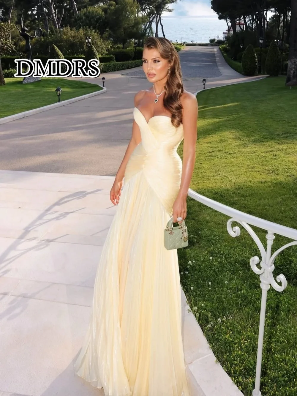 

DMDRS Classic Chiffon Prom Dress 2026 Charming Sweetheart Evening Dress Formal A-Line Floor-Length Gown Vestidos De Novia