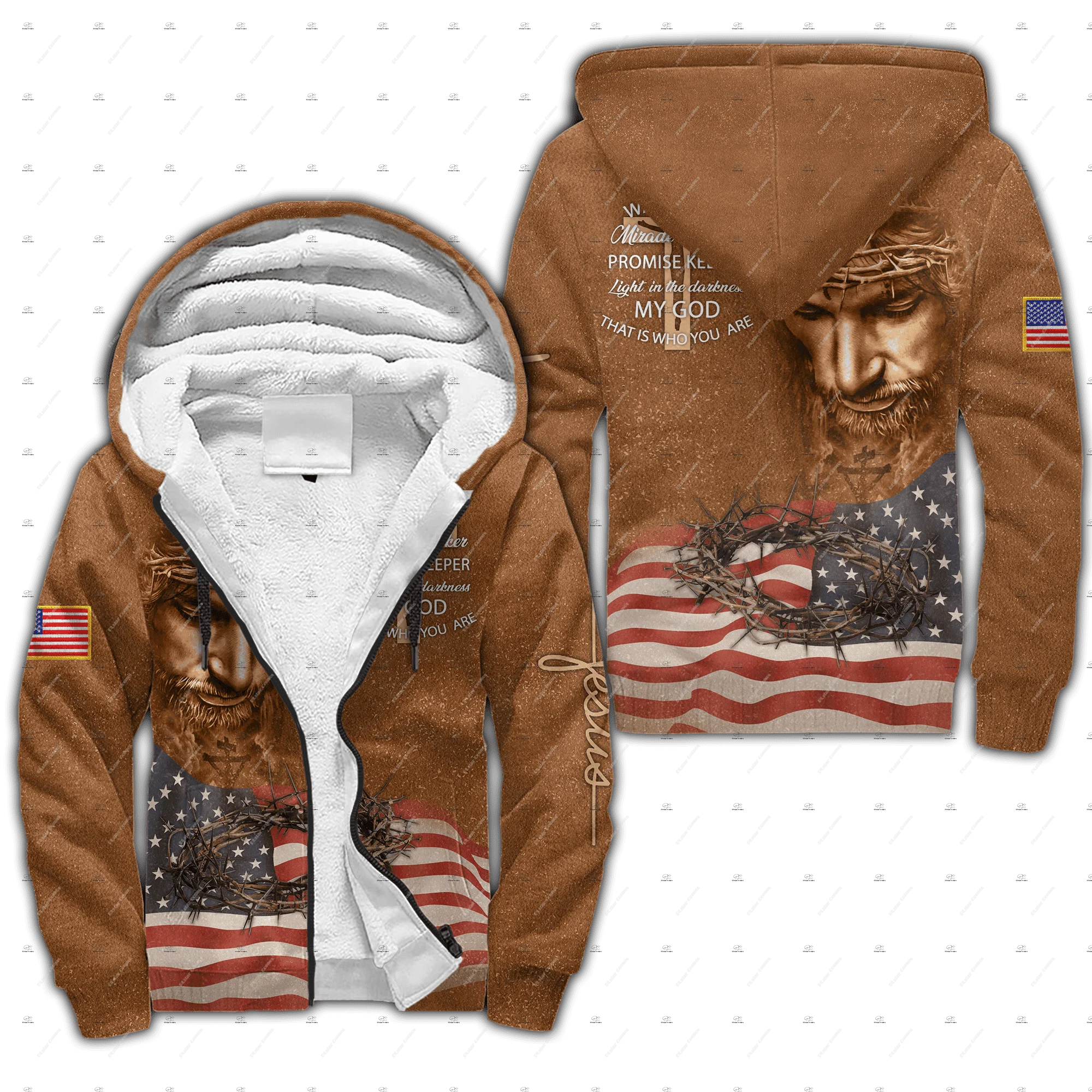 Custom Name Knight Templar Jesus God Lion Bible Tattoo Vintage 3DPrint Harajuku Winter Pullover Coat Fleece Jacket Zip Hoodies Q