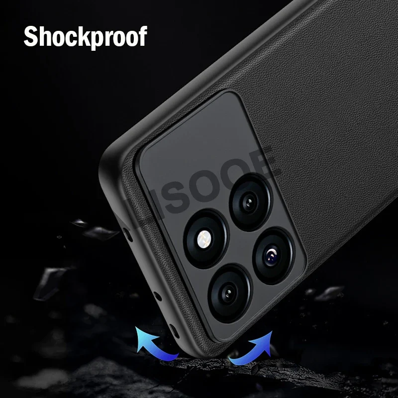 Stoßfest Funda für POCO X7 Pro 5G Fall Luxus PU Leder Hartplastik Abdeckung für Xiaomi POCO X7 X6 X5 X4 Pro F6 Pro Capa