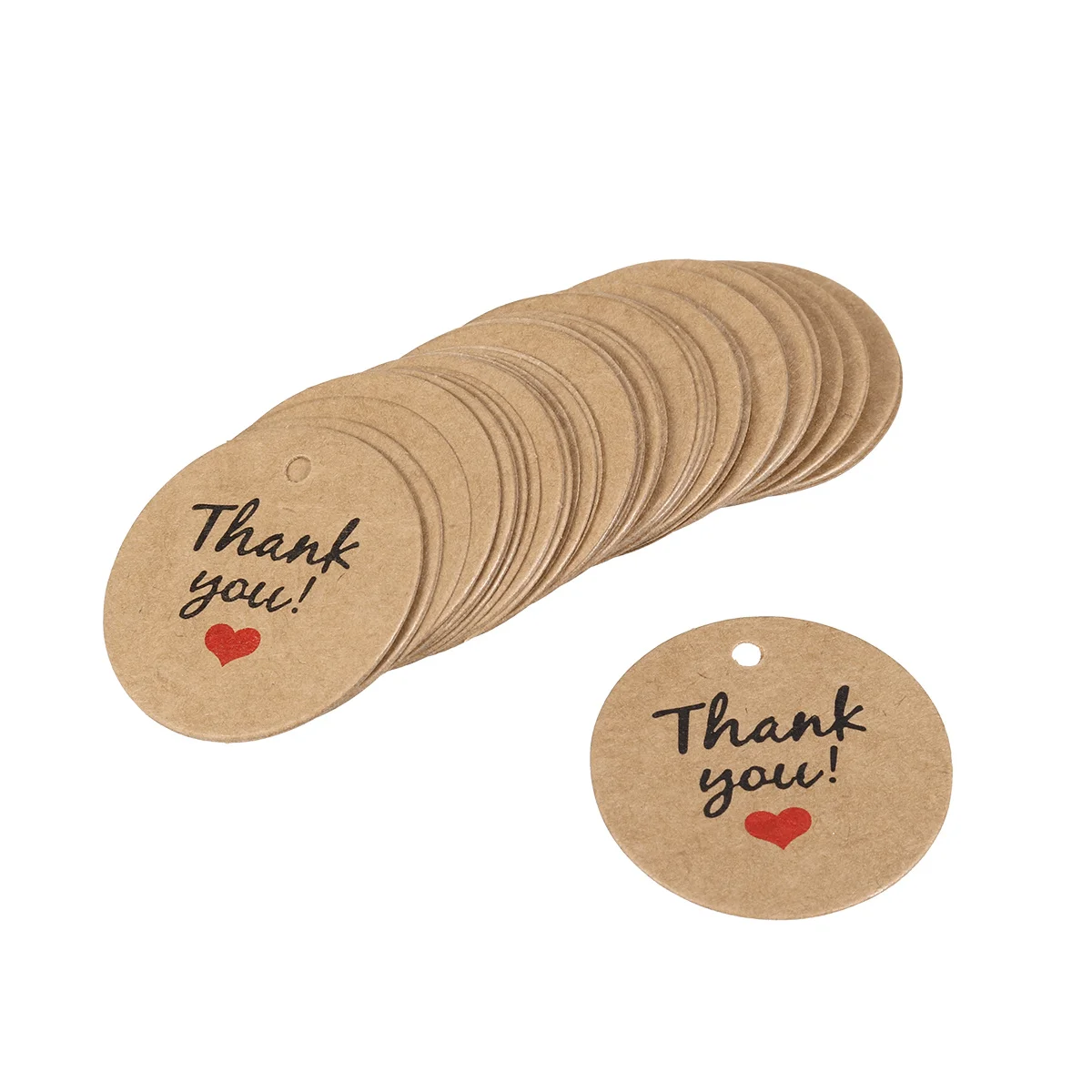 

200Pcs Round Kraft Paper Gift Tags Thank You Hangtags Wedding Party Decoration Gift Hangtag Round Paper Tag Thank