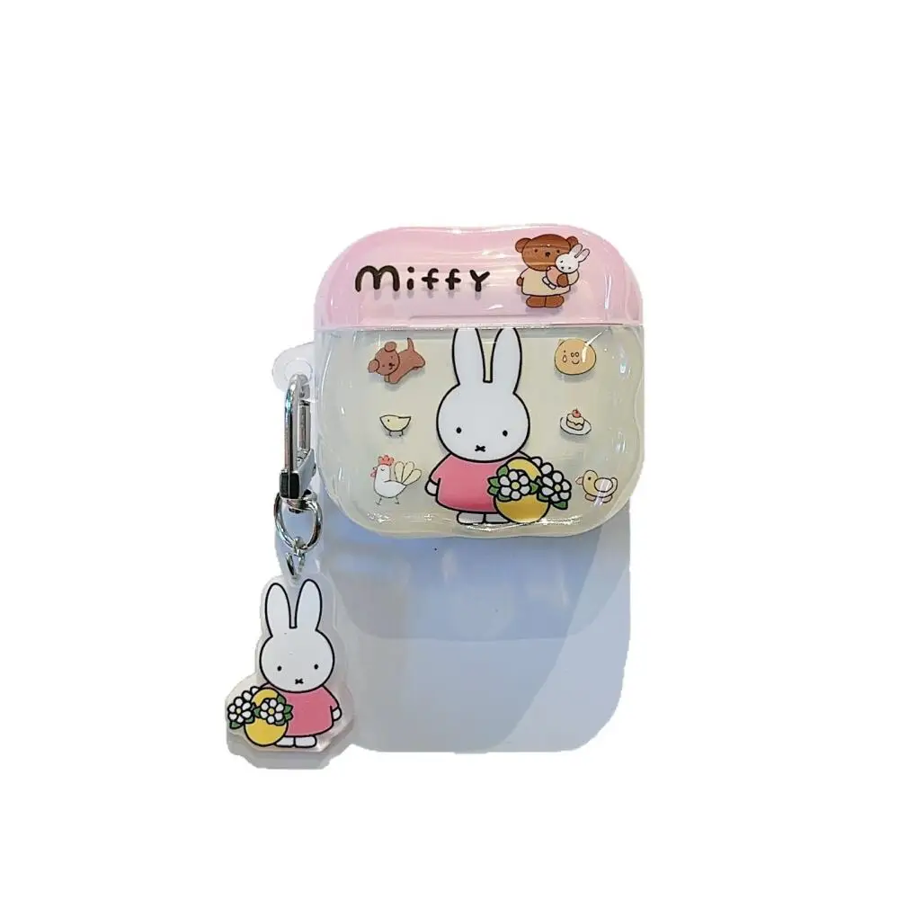 Miffy Wireless Bluetooth Protective Case Kawaii Cartoon Flower Basket Miffy Rabbit Airpods Pro Earphone Case Fall Prevention