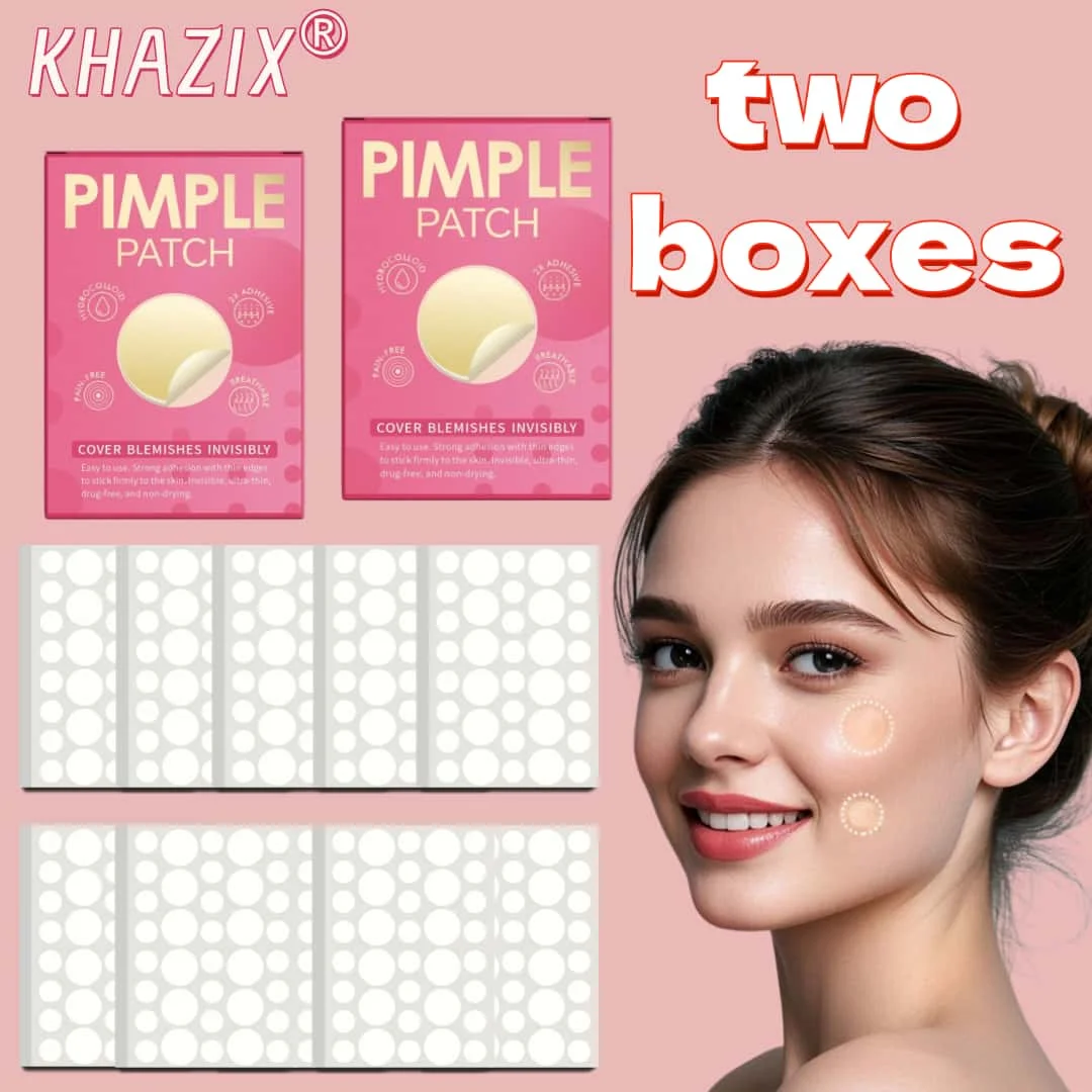 Two boxes Count Invisible Hydrocolloid Acne Patches - Blemish and Pimple Concealer Stickers for Face, Quick Fix for Breakouts.