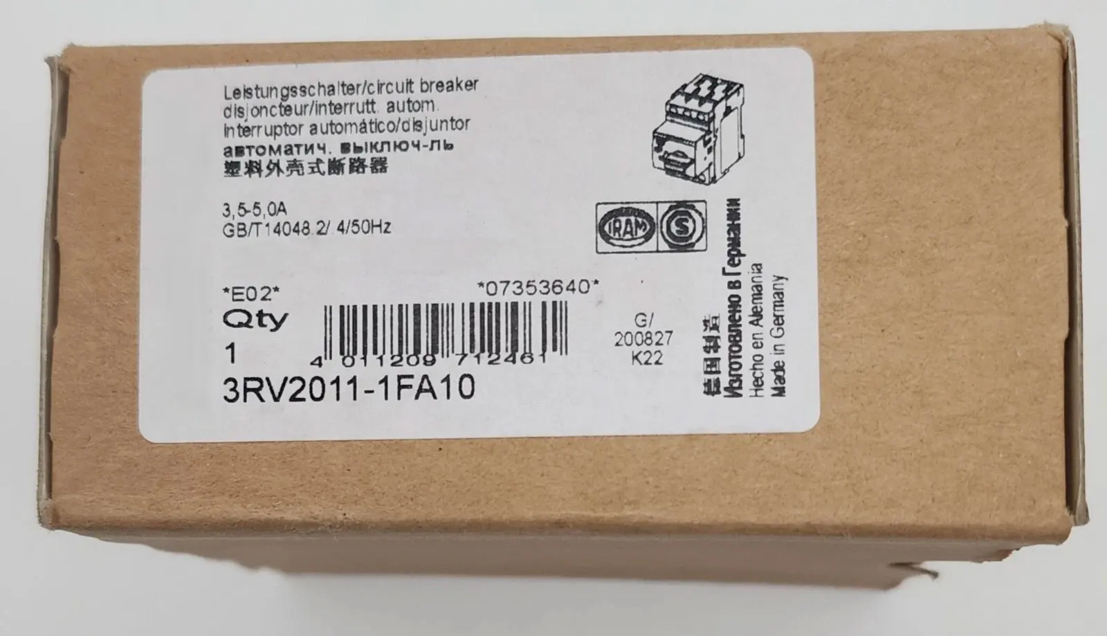 

Brand new 3RV2011-1FA10 3RV2011-1DA10 3RV2011-1JA10 3RV2021-1GA10 3RV2021-1HA10 3RV2021-1KA10 One-year warranty