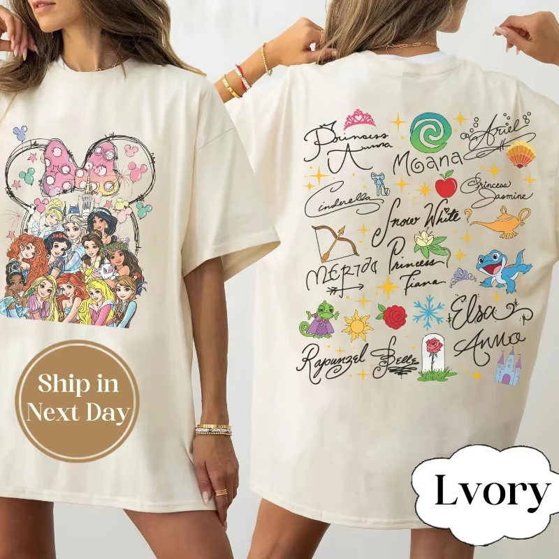 

Рубашка принцессы Диснея, акварельный волшебный замок, футболка принцессы, свитшот с рисунком принцессы Disneyland, футболки для семейных поездок