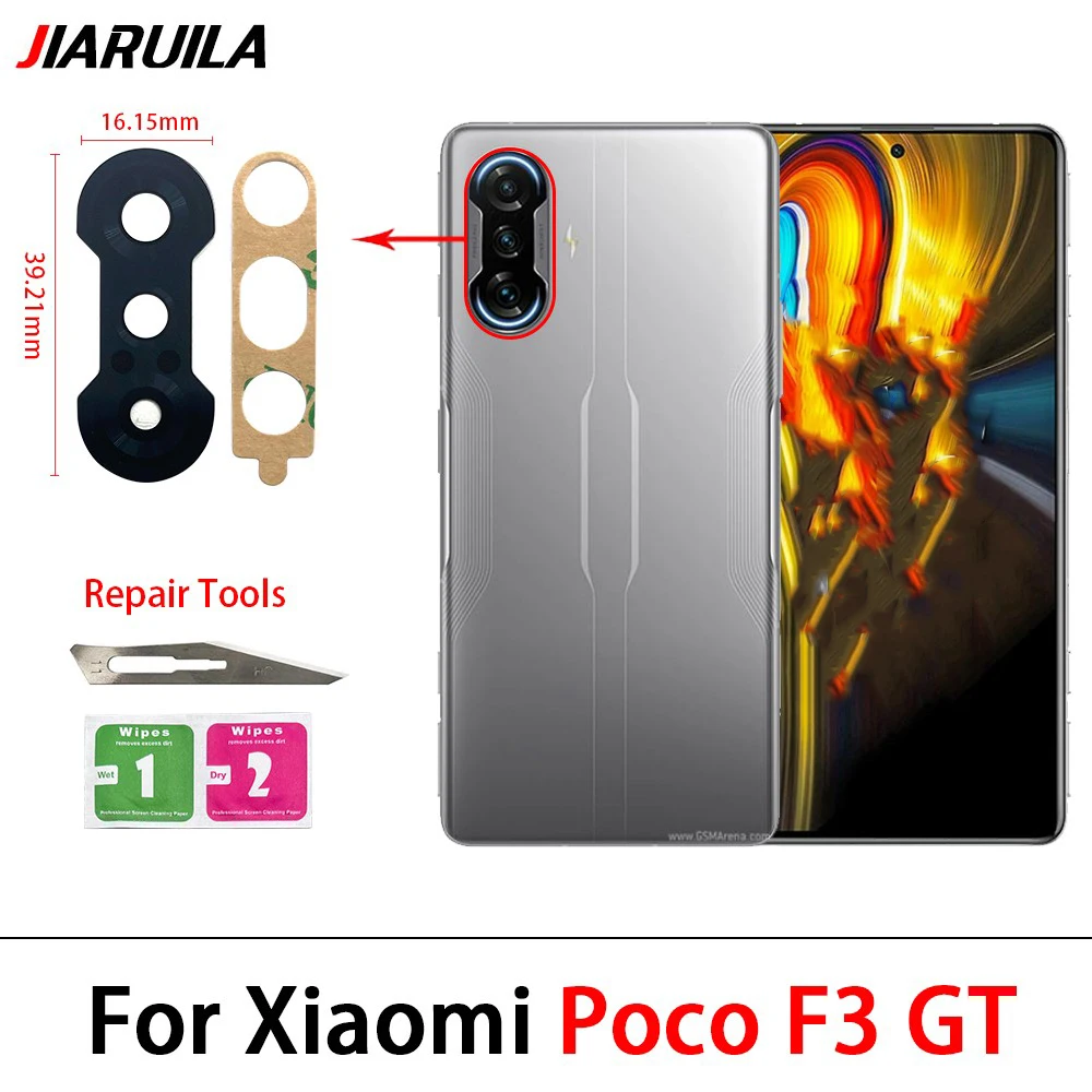 50Pcs , NEW Back Camera Glass Lens Cover With Glue Adhesive For Xiaomi Poco X3 NFC X3 GT X4 M4 Pro M3 F3 F4 5G F5 C40