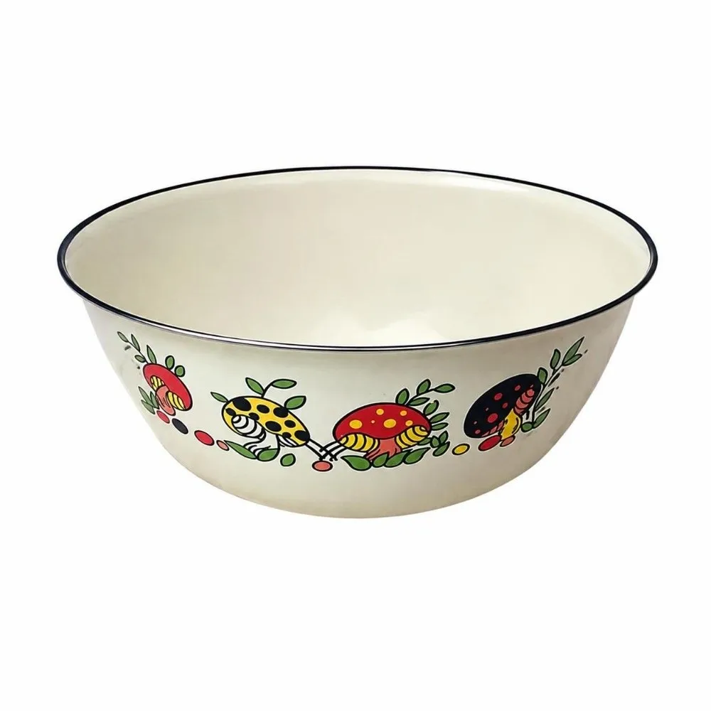 Chinese Rose Print Enamel Bowl Floral with Lid Instant Noodle Bowl Heatable Sealed Vegetable Preservation Boxes Home Kitchen