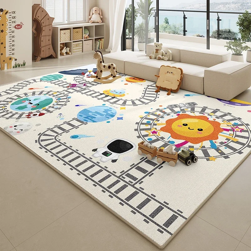 Cute Cartoon Parenting Pattern Living Room Carpet Bedroom Children's Room Easy Care Rug Home Decoration Anti-fall Crawling Mat