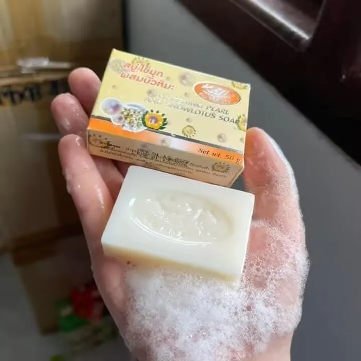 New Thai KIM Pearl Soap 50g, Acne Treatment & Dark Spot Removal, Facial Cleansing Bar