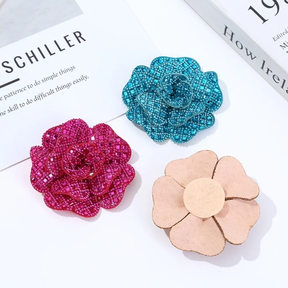 3D Design Rhinestone Flower Patches DIY Craft Corsage Style Fabric Embellishments Embellishment Badge Self-Adhesive