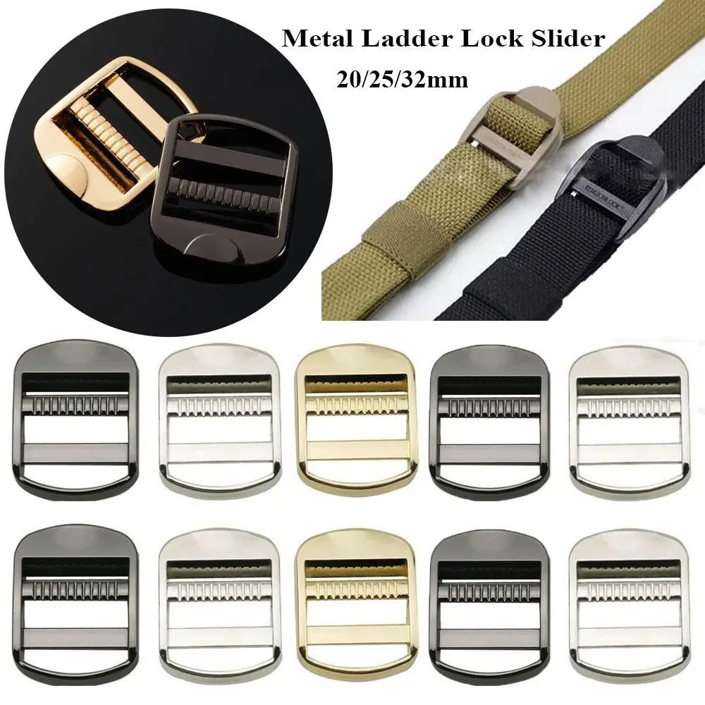 5pcs 3 Colors Metal Ladder Lock Hot sale 20/25/32mm Metal Belt Buckles Slider Adjust Buckles DIY Tactical Backpack Straps