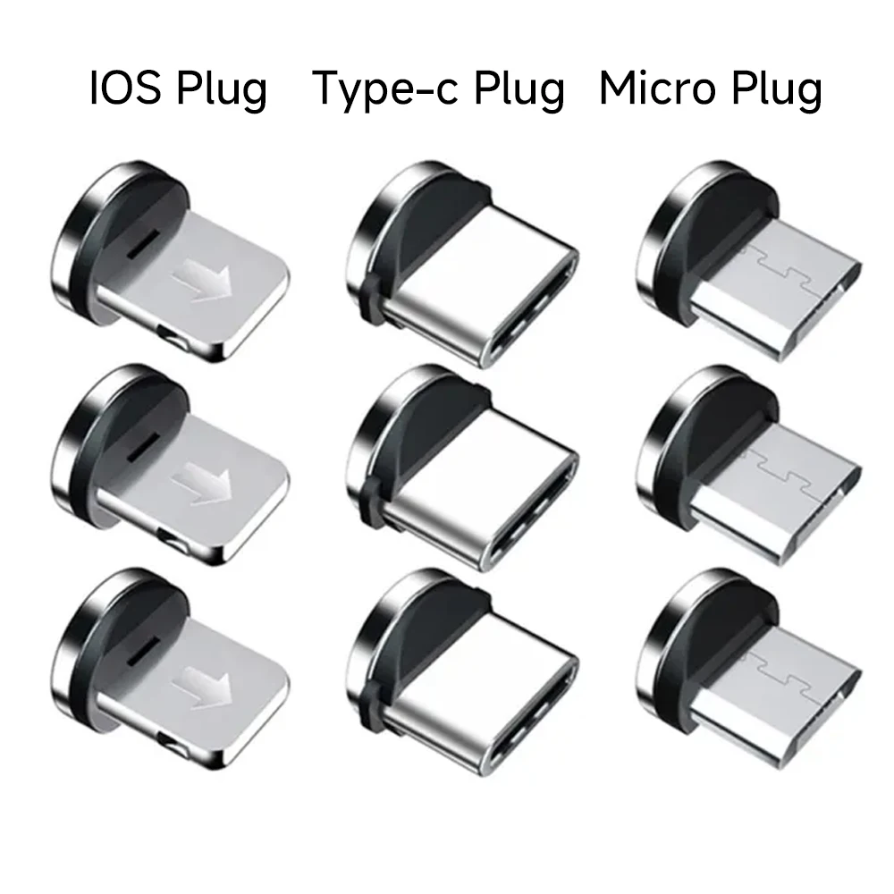 9pcs Converter Cable Adapter For Mobile Phone 360 Degree Charging Rotation Magnetic Multi Snelle Lader Mobiele Phone Accessories