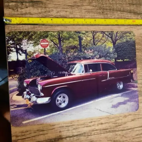 1 pcs,55 Chevy Maroon Color 8x12 Metal Wall Sign