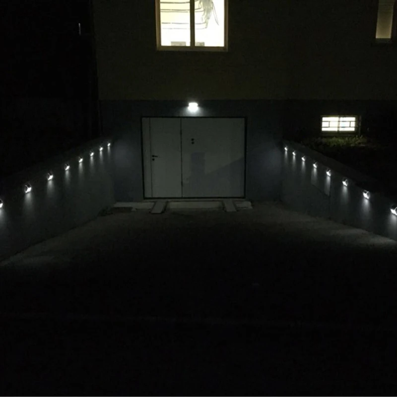 QLTEG-Lámpara LED de energía Solar para exteriores, luz impermeable para jardín, camino y escaleras, ahorro de energía, Blanco cálido, 6 LED