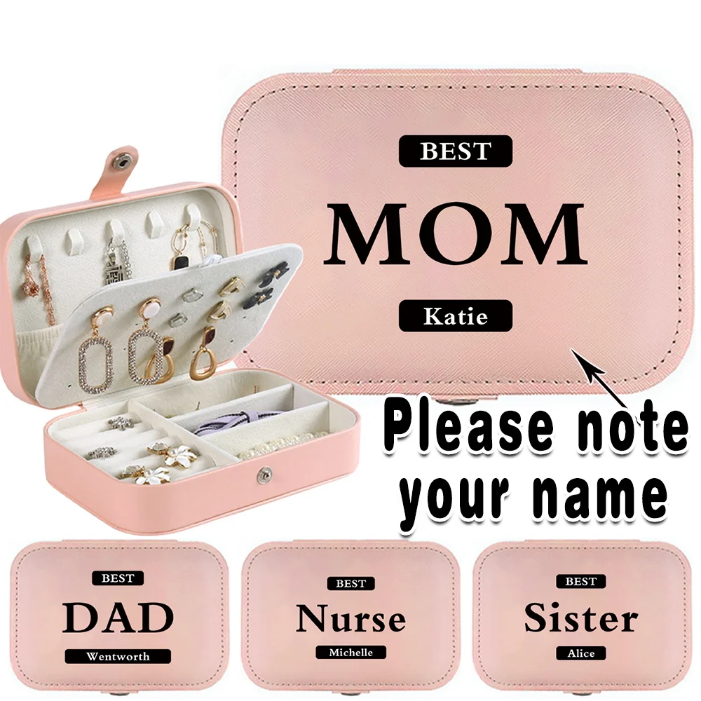 

Персонализированная модная шкатулка для украшений большой вместимости, портативный дорожный органайзер для колец и ожерелий.