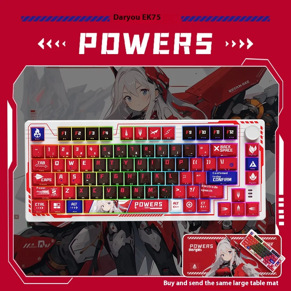 Imagem -06 - Dareu Ek75 Teclado Mecânico sem Fio Tri-modo Estrutura de Junta Multi Botão Multifuncional Plugue Quente Rgb Teclado para Jogos Personalizado